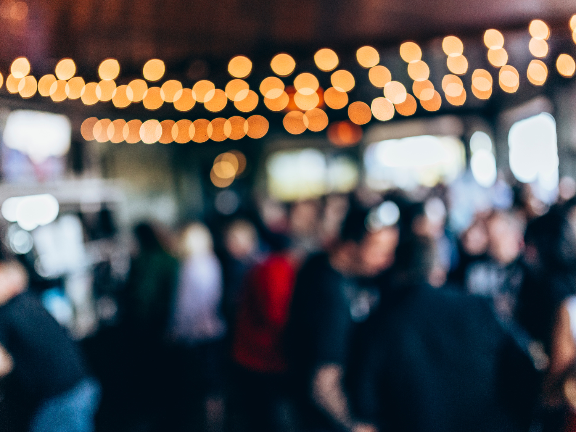 Bokeh String Lights Blurred Urban Party